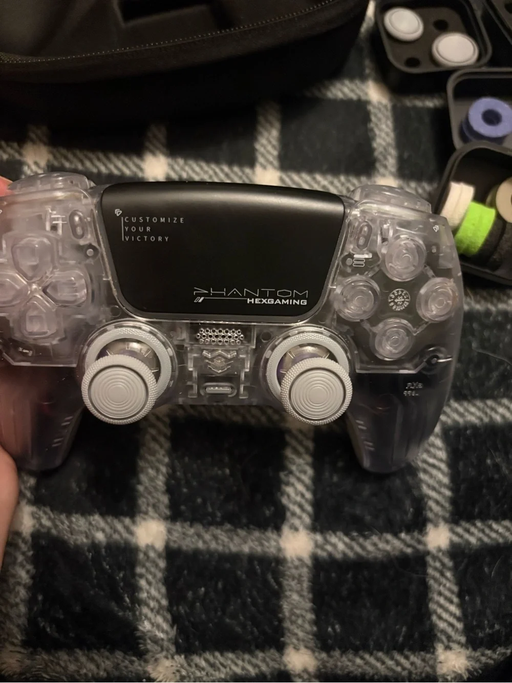 HEXGAMING PHANTOM Controller with Case , Charging Cable & Joysticks Aiming Rings